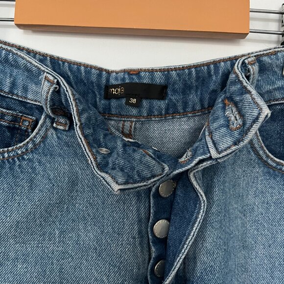 Maje Bicolor Denim Shorts – Size 38 - Picture 3 of 3